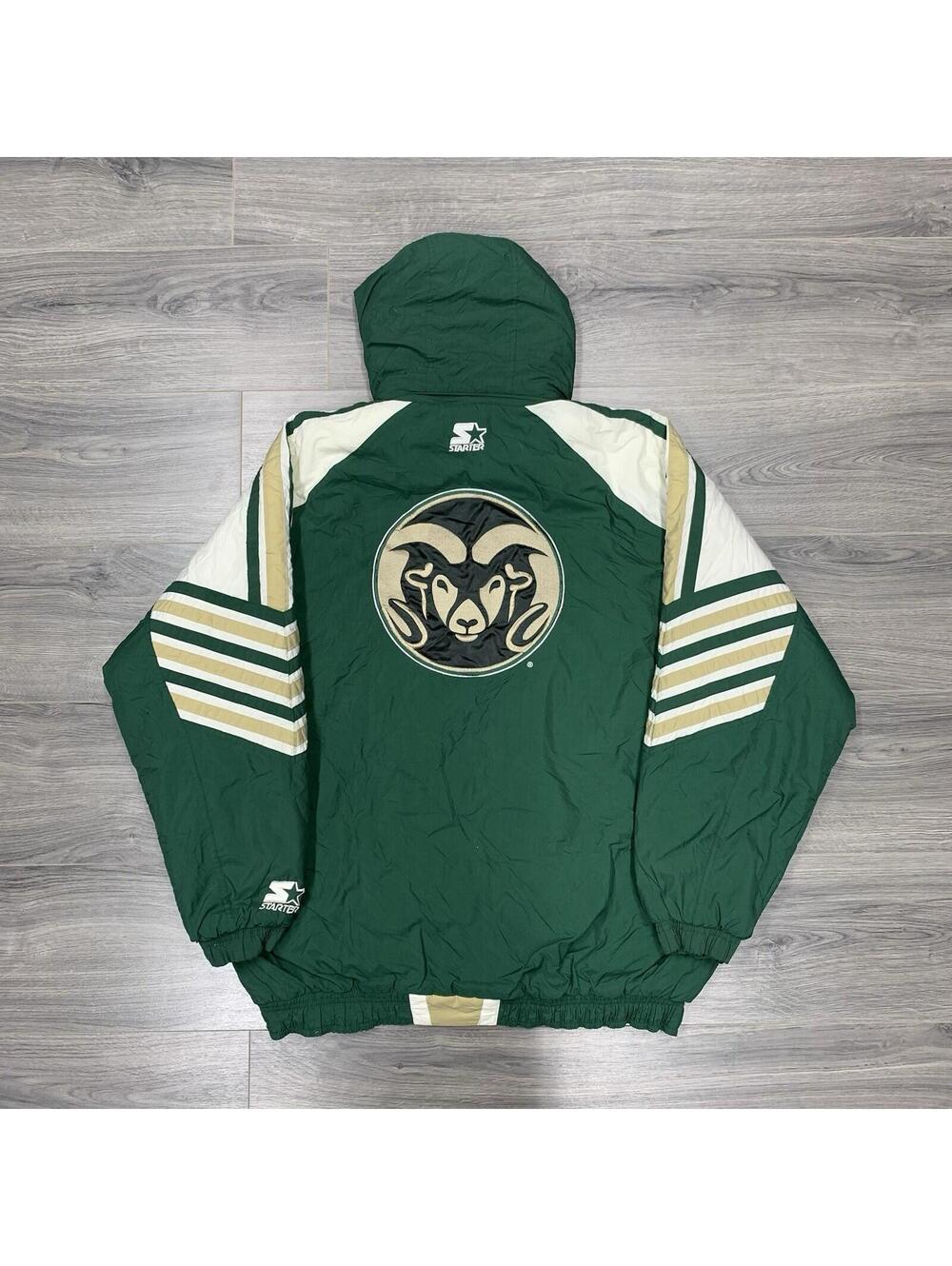 Vintage 90S Starter University Of Colorado State Rams Jacket XL RARE MENS GREEN